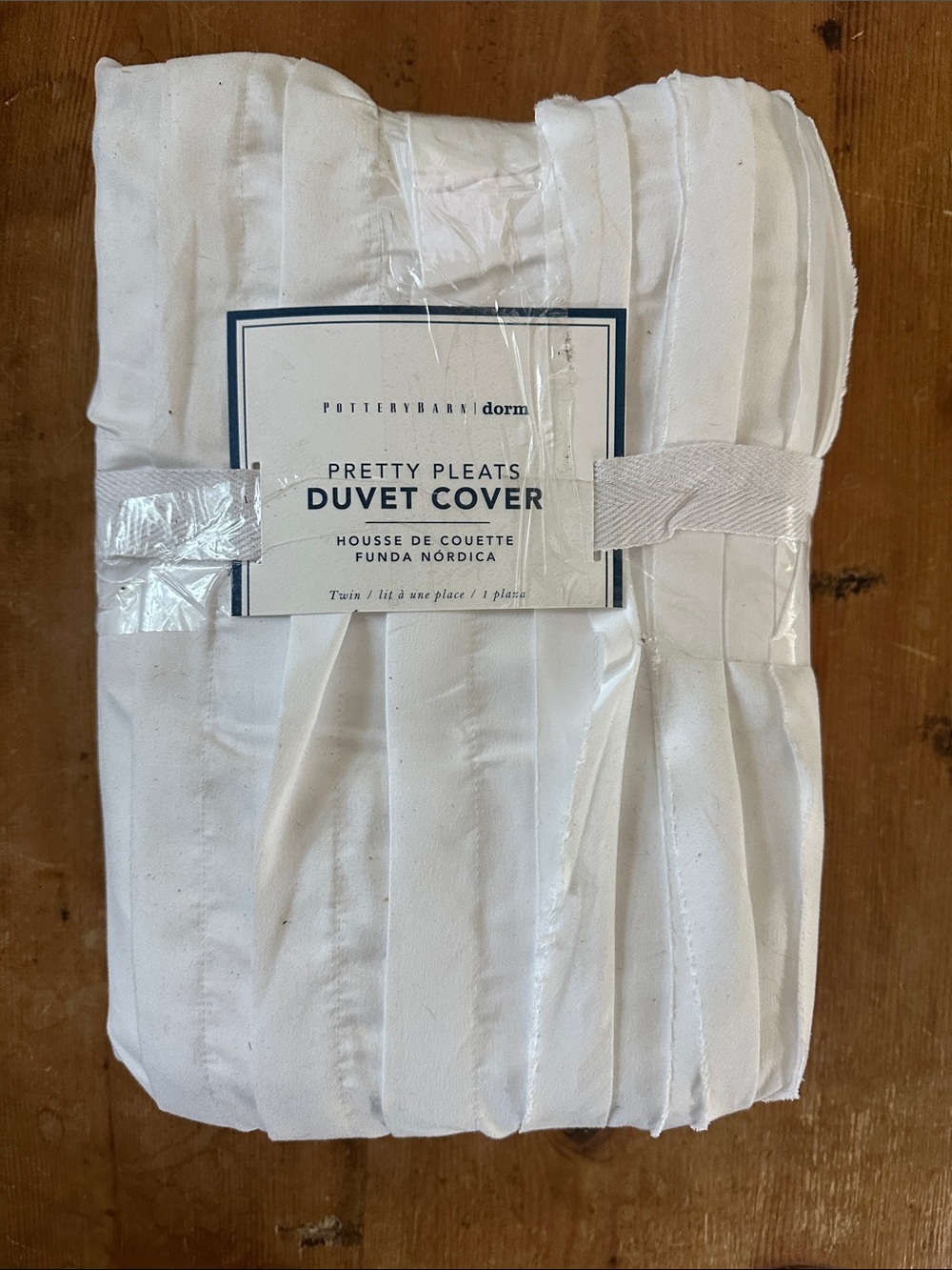 POTTERY BARN TEEN PRETTY PLEAT DUVER COVER TWIN WHITE NEW